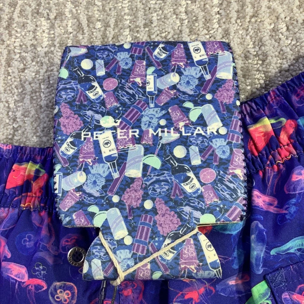 Peter Millar Seaside Mens Jellyfish Print‎ Swim Trunks Size Small NWT